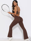 ZASUWA Female V-shaped Waist Scrunch Bum Quick-dry Flare Leggings