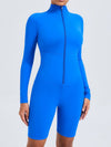 ZASUWA Female Zipper Stand Collar Long-Sleeved Romper