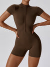 ZASUWA Female Stand Collor Zipper Hip-lift Romper
