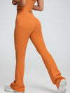 ZASUWA Female V-shaped Waist Solid Color Flare Leggings