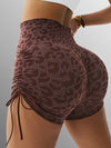 ZASUWA Female Leopard Print Drawstring Quick Dry Shorts