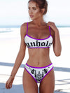 ZASUWA Female Contrast Color Sexy Print Beach Bikini Set