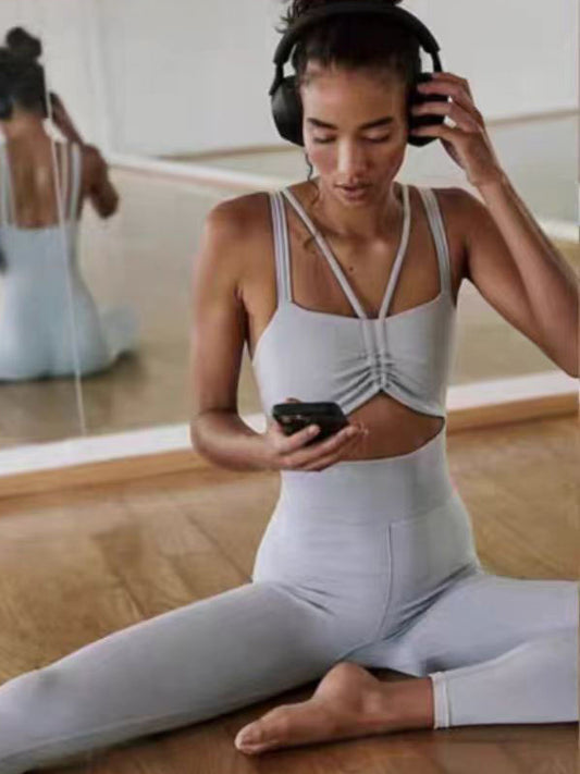 ZASUWA Female Sexy Hollow Out Drawstring Elastic Tight Jumpsuit