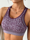 ZASUWA Female Leopard Print I-shaped Back Damping Sports Bras