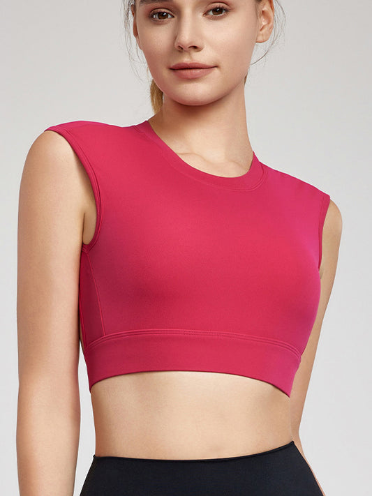 ZASUWA Female Sexy Solid Color Backless with Pads Cropped Tank