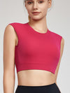 ZASUWA Female Sexy Solid Color Backless with Pads Cropped Tank