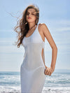 ZASUWA Female Sexy Hollow Out Backless Halter Swimwear Cover-up Long Dress Without Bikini Set