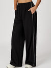 ZASUWA Female Casual Loose Contrast Color Stripe High-rise Pants