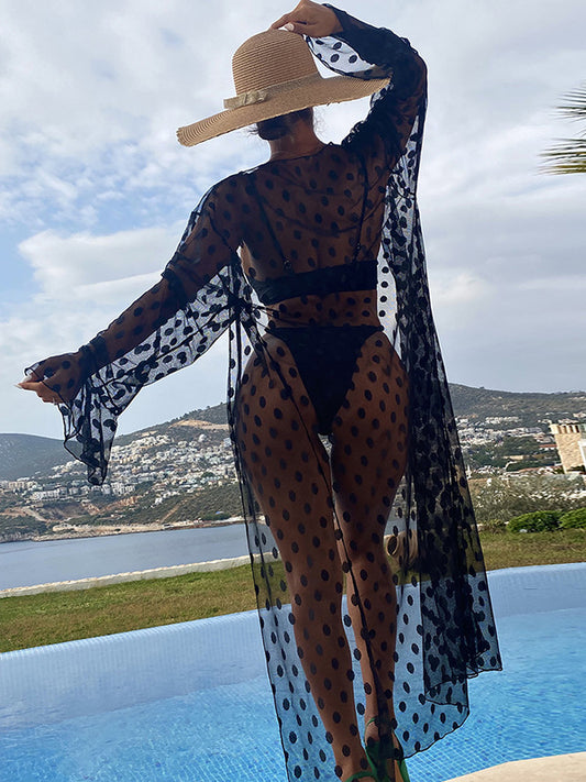 ZASUWA Female Wave Point Mesh 3-Pieces Bikini Set