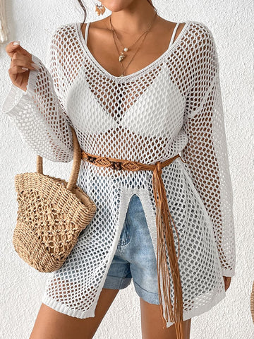 ZASUWA Female Sexy Fishnet Swimwear Cover Dress Without Bikini Set