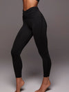ZASUWA Female Solid Color Unique Folds V Shape Waist Leggings