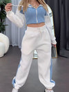 ZASUWA Female Contrast Color Pocket Casual Tracksuit