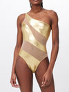 ZASUWA Female Glossy Sheer Mesh Elegance One Piece