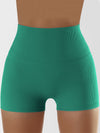 ZASUWA Female Solid Color Ribbed High-rise Spandex Gym Booty Shorts