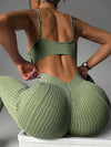 ZASUWA Female V-shaped Waist Ribbed Push Up Design Scrunch Bum Hip-lift Tracksuit