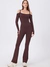 ZASUWA Female U Collar Scrunch Bum Elastic Tight Jumpsuit