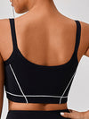 ZASUWA Female Contrast Color Shockproof U Collar Sports Bras