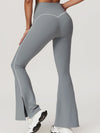 ZASUWA Female Flare Hip-lift High-waisted Split Pants