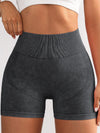 ZASUWA Female Frosting Denim Scrunch Bum Spandex Gym Booty Shorts