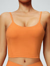 ZASUWA Female U Collar Backless Adjustable Strap Solid Color Sports Bras