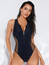 ZASUWA Female Zipper Net Super Charming Scrunch Bum One Piece