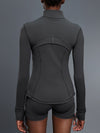 ZASUWA Female Sexy Zipper Pocket Thumbhole Jacket