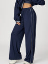 ZASUWA Female Casual Loose Contrast Color Stripe High-rise Pants