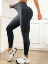 ZASUWA Female V-shaped Waist Ribbed High-waisted Hip-lift Scrunch Bum Leggings