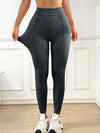 ZASUWA Female V-shaped Waist Ribbed High-waisted Hip-lift Scrunch Bum Leggings