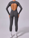 ZASUWA Female Heart Backless Long Sleeves Jumpsuit