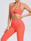 ZASUWA Female Deep V Back Pocket Scrunch Bum Halter Backless Tracksuit