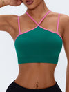 ZASUWA Female Cross Back Contrast Color Sports Bras