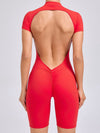 ZASUWA Female Backless Scrunch Bum Zipper Romper