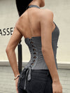 ZASUWA Female Deep V Zipper Fashion Tanks