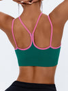 ZASUWA Female Cross Back Contrast Color Sports Bras