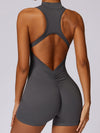 ZASUWA Female Zipper Backless Scrunch Bum Romper