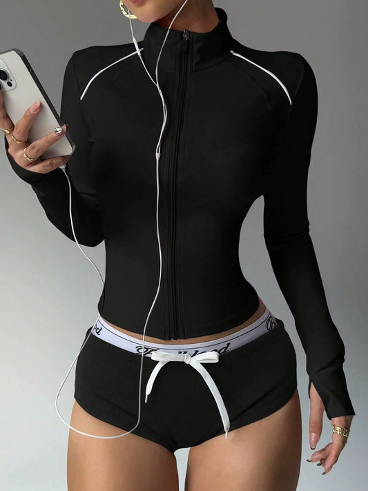 ZASUWA Female Zipper Stand Collar Jackets