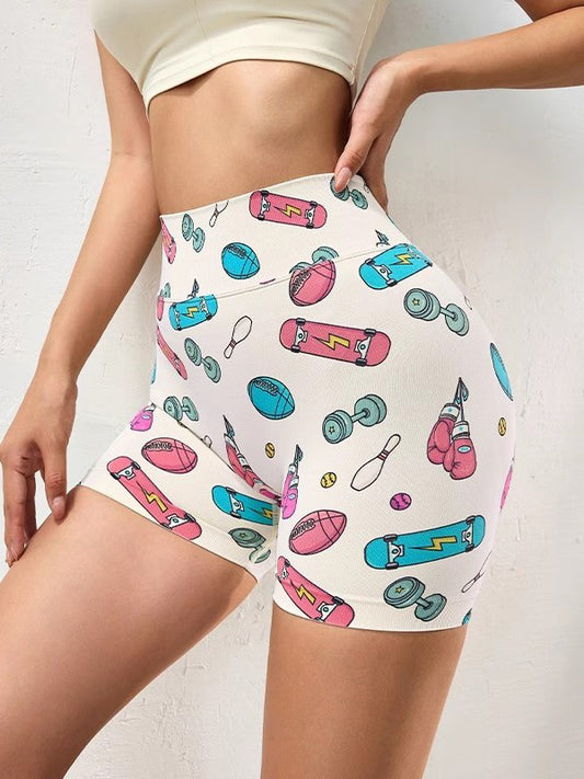 ZASUWA Female Print Push Up Design Quick Dry Booty Shorts