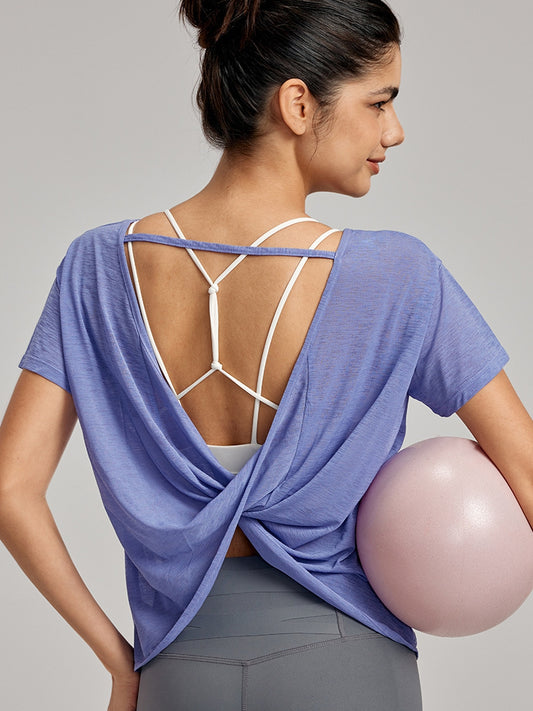 ZASUWA Female Solid Color Breathable Smock Without Bras Short Sleeves