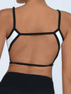 ZASUWA Female Contrast Color Elastic Tight Quick Dry Hollow Out Backless Sports Bras
