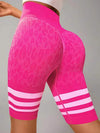 ZASUWA Female Leopard Peach Hip Scrunch Bum Spandex Gym Booty Shorts