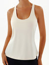 ZASUWA Female U Collar Cross Back Hollow Out Two-in-one Tank