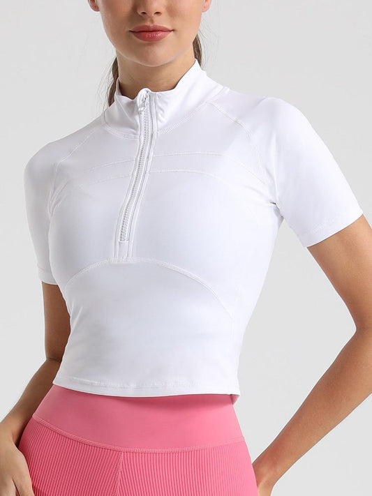 ZASUWA Female Solid Color Zipper Quick Dry Tanks