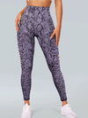 ZASUWA Female Snake Print Hollow Out High-waisted Seamless Leggings