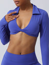 ZASUWA Female Twist Breathable with Chest Pads Yoga Long Sleeves
