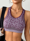 ZASUWA Female Leopard Print I-shaped Back Damping Sports Bras