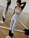 ZASUWA Female Sexy Hollow Out Drawstring Elastic Tight Jumpsuit
