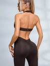ZASUWA Female Backless Halter Deep V Back Jumpsuit