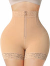 ZASUWA Female Lace Zipper Push Up Design Corset Shapewear Shorts
