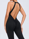 ZASUWA Female Sexy Backless Hollow Out V-shaped Waist Scrunch Bum Jumpsuit
